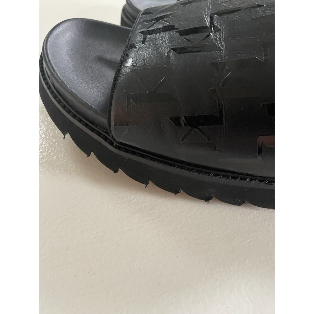 EUC Karl Lagerfeld Men Size 13 M Paris Monogram Slide Open Toe Sandals Black - Picture 14 of 16